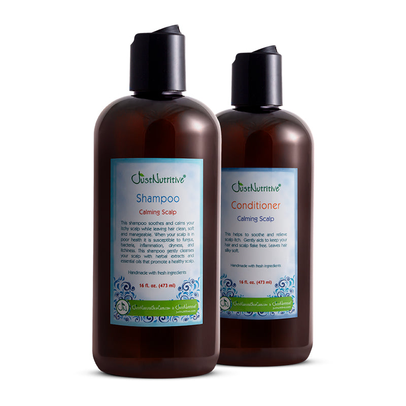 Two bottles of Cloudinary Shampoo and Conditioner on a white background
