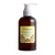 Amber bottle of anti-aging facial lotion with a pump on a white background