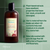 Shampoo bottle with label on a green tiled background