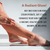 Person applying body cream to their leg with promotional text about skin hydration and glow.