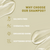 Promotional graphic for a shampoo product with text and icons on a beige background.