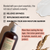 Body lotion bottle with text about its benefits on a beige background