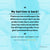Product advertisement with customer testimonial on a blue background