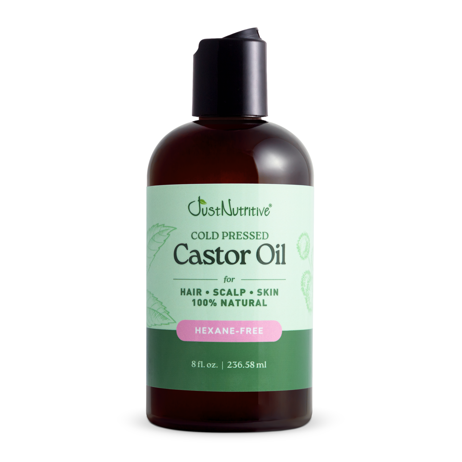 Bottle of Ouse Nutritive Castor Oil on a white background
