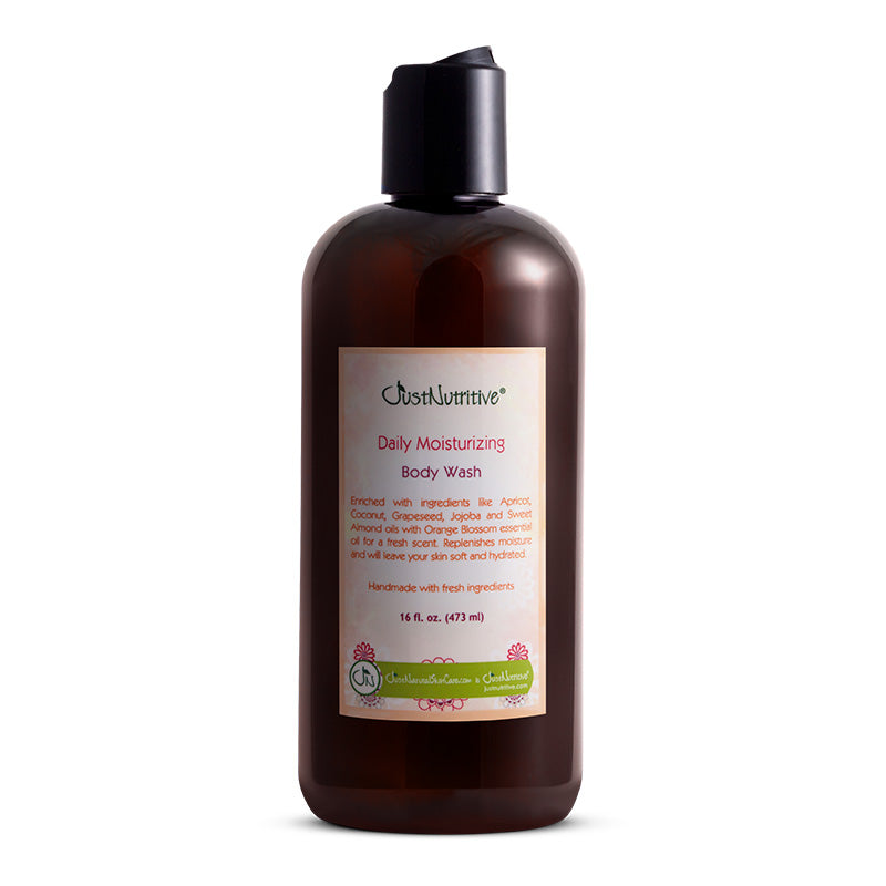 Brown bottle of Clamavitte Daily Moisturizing Body Wash on a white background