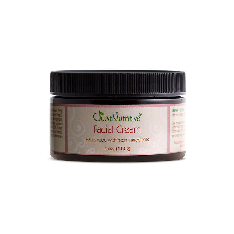 Jar of Just Nutritive Facial Cream on a white background