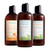 Three bottles of OshKosh hair care products on a white background