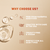 Promotional graphic highlighting features of a product on a beige background