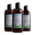 Three bottles of 'CoastNurture' hair care products on a white background
