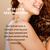 Woman with curly hair smiling, with text about hydrating and sealing moisture in hair care product.