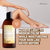 Sunscreen bottle with text about achieving a light to medium tan color.