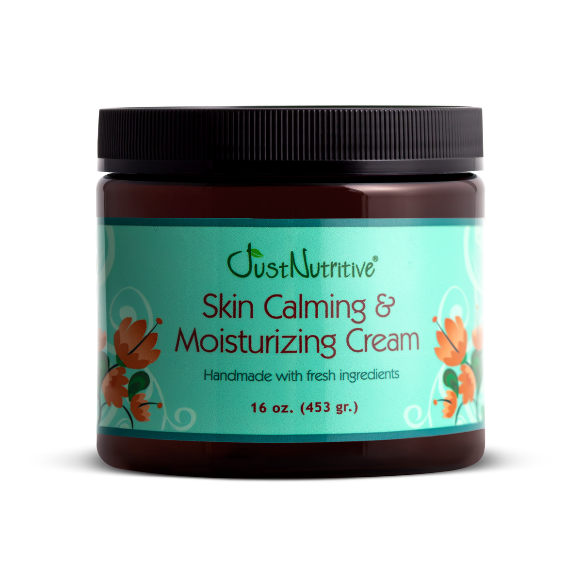 Jar of Just Nutritive Skin Calming & Moisturizing Cream on a white background