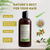 Shampoo bottle with natural ingredients on a light background