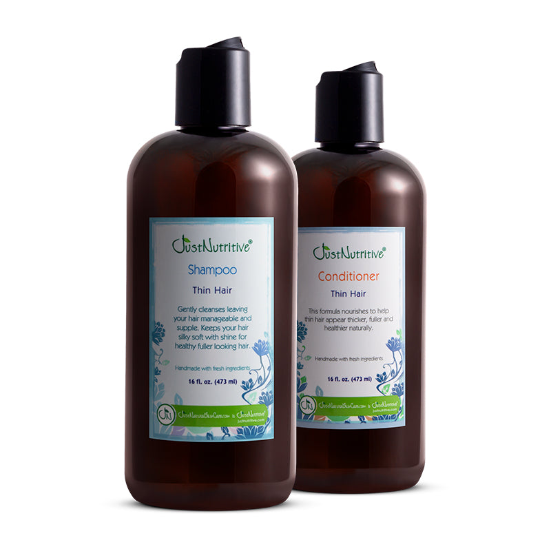 Two brown bottles of Osh Nutritive Shampoo and Conditioner on a white background