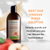 Bottle of vinegar rinse solution with text on a blurred background